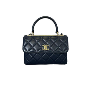 Small Trendy CC Flap Bag Navy Blue GHW