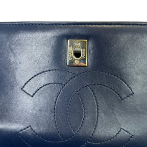 Small Trendy CC Flap Bag Navy Blue GHW