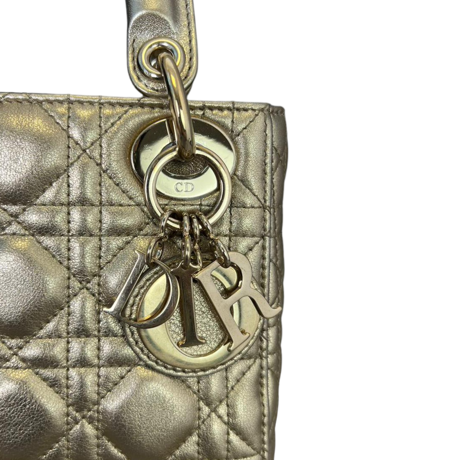 Christian Dior Metallic Cannage Mini Lady Dior Gold GHW – Bag Religion