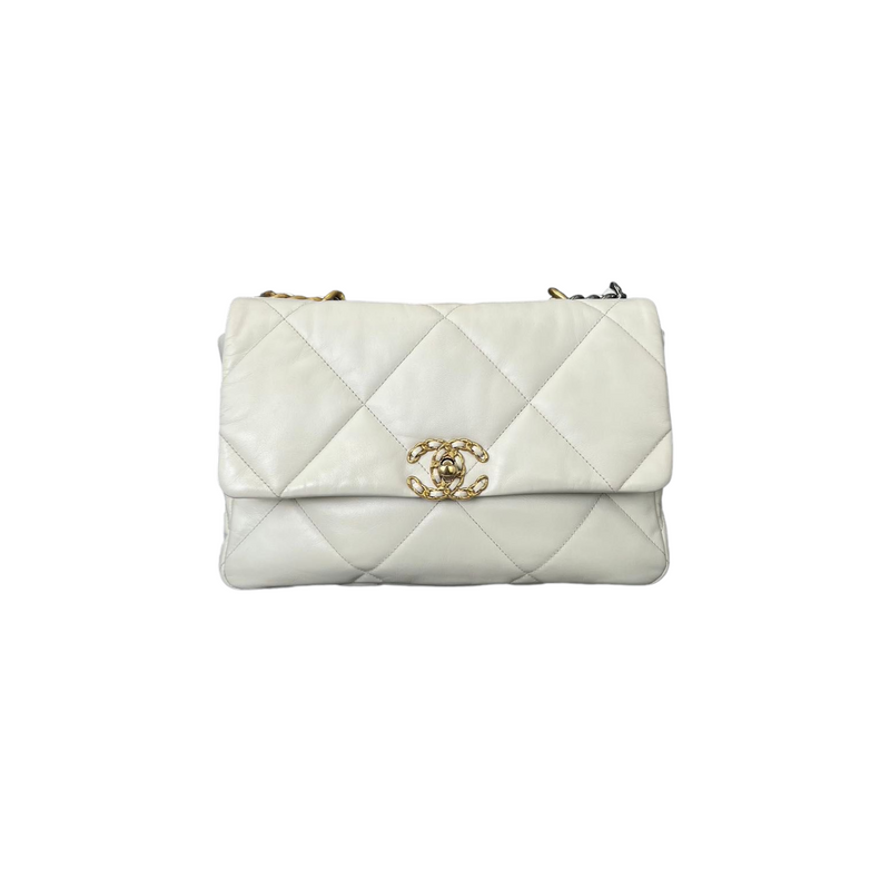 Chanel Pink Quilted Lambskin Large 19 Flap Bag Gold And Ruthenium