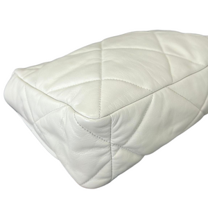 Lambskin Quilted Large Chanel 19 Flap White MHW