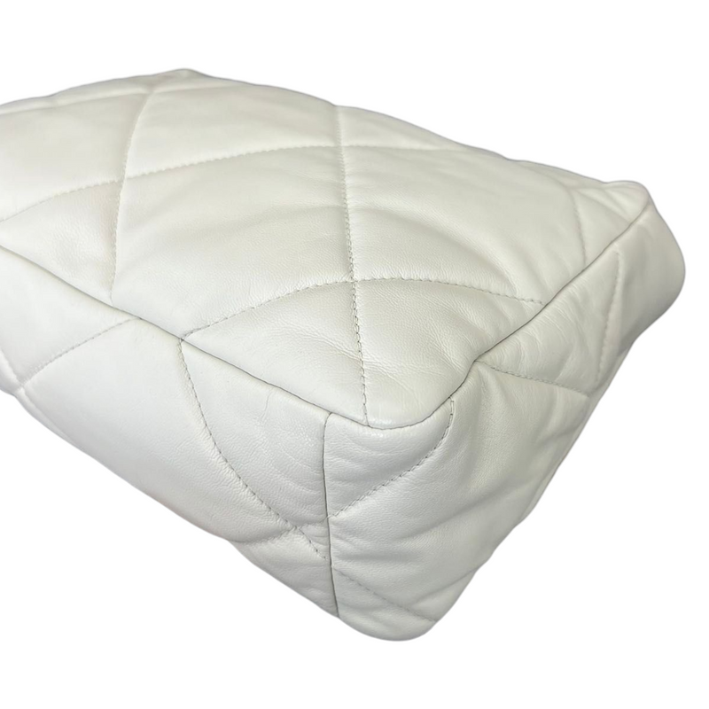 Lambskin Quilted Large Chanel 19 Flap White MHW