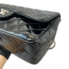 Jumbo Double Flap Black Patent Quilted SHW