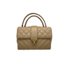 Calfskin Quilted Chevron In The City Bag Beige GHW