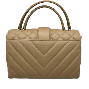 Calfskin Quilted Chevron In The City Bag Beige GHW