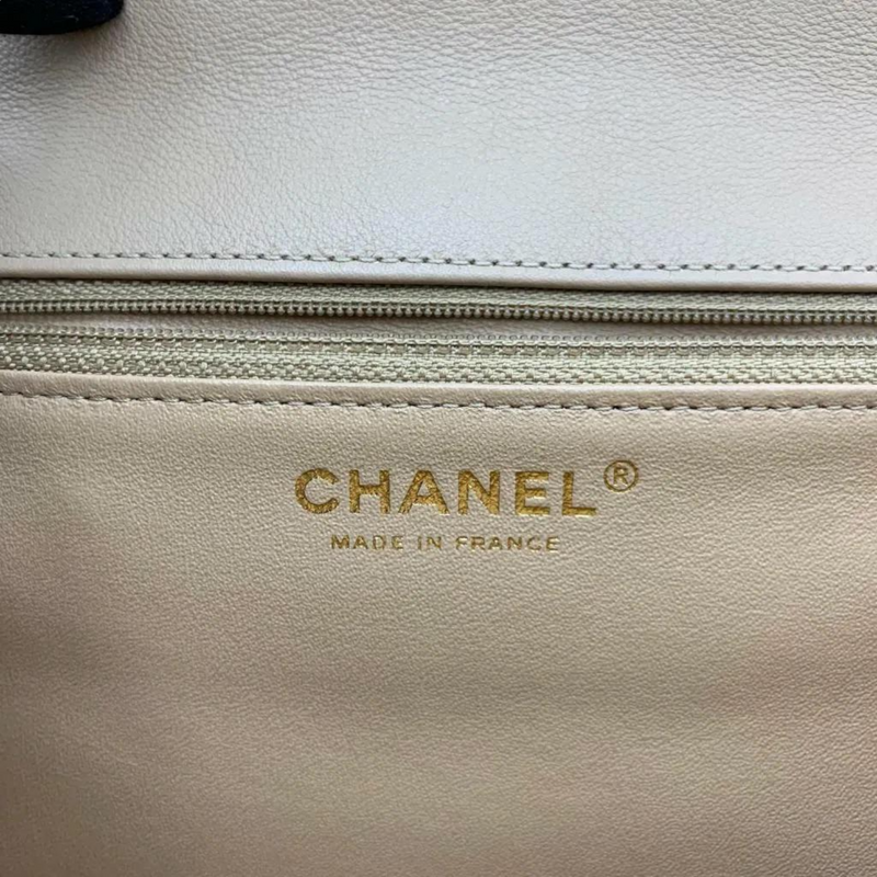 Calfskin Quilted Chevron In The City Bag Beige GHW