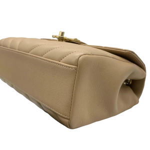 Calfskin Quilted Chevron In The City Bag Beige GHW