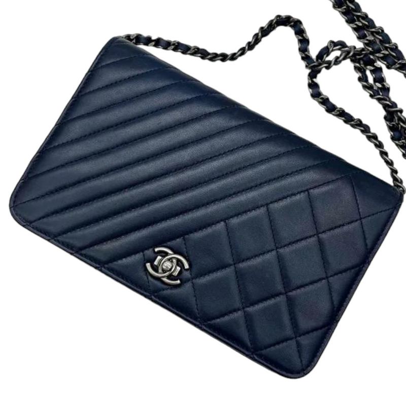 Quilted Coco Boy WOC Lambskin Blue RHW