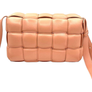 Lambskin Maxi Intrecciato Cassette Bag Caramel