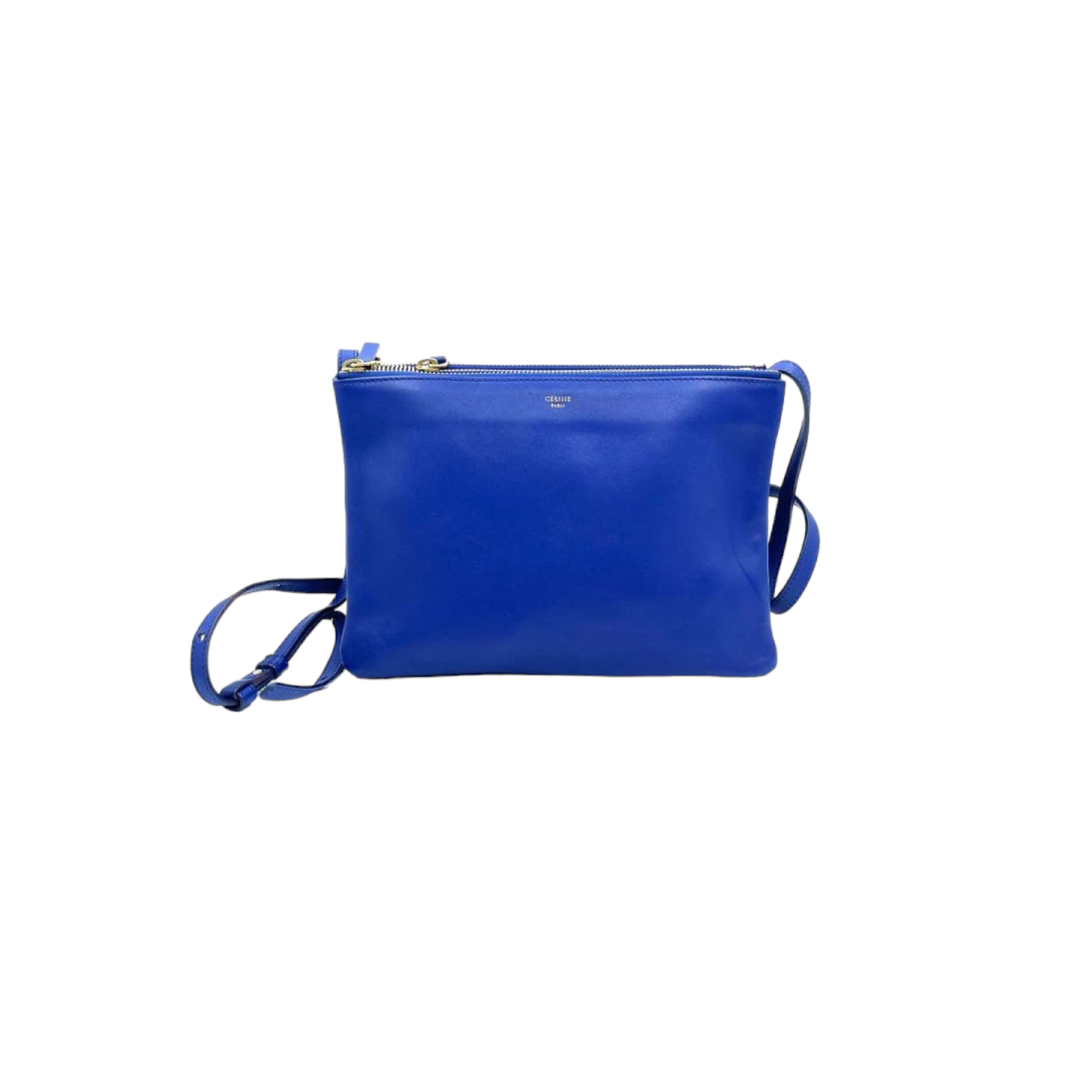 Celine Lambskin Trio Crossbody Bag Blue GHW Bag Religion