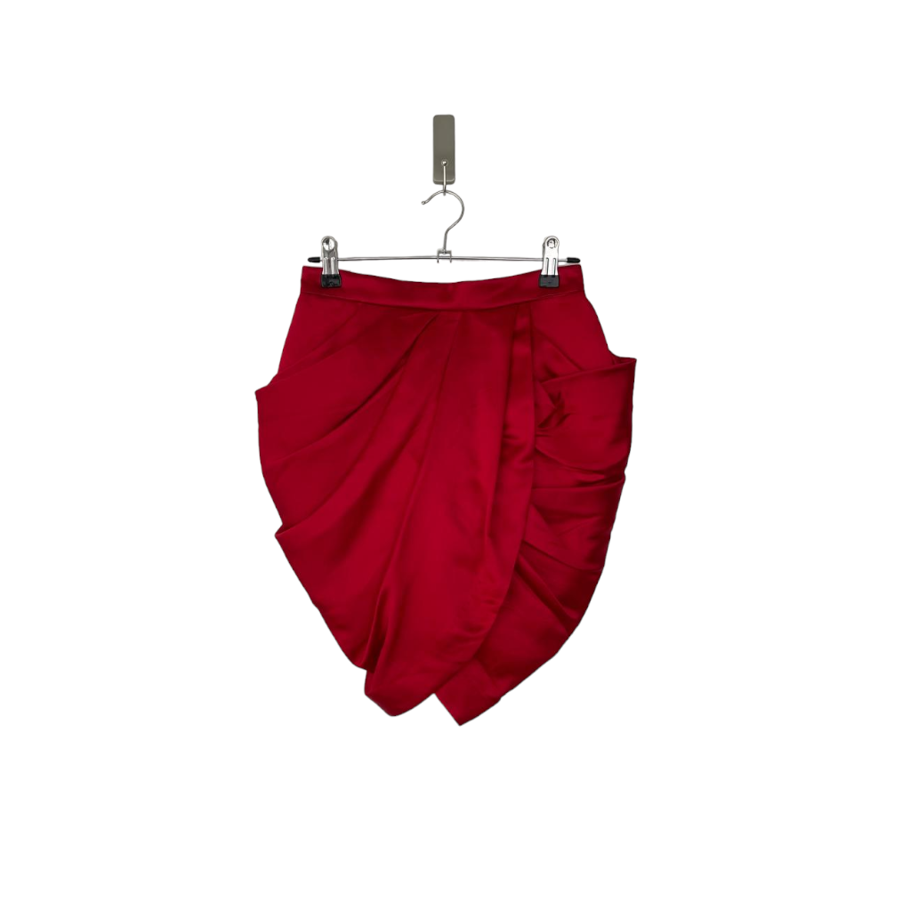 Red Pure Silk Skirt Size 34