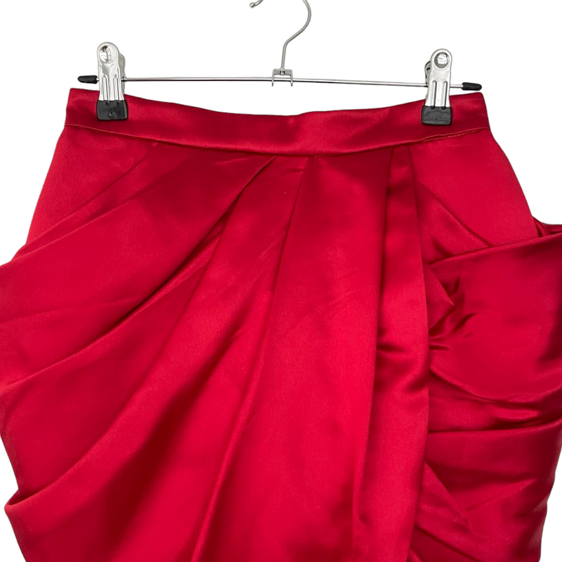 Red Pure Silk Skirt Size 34