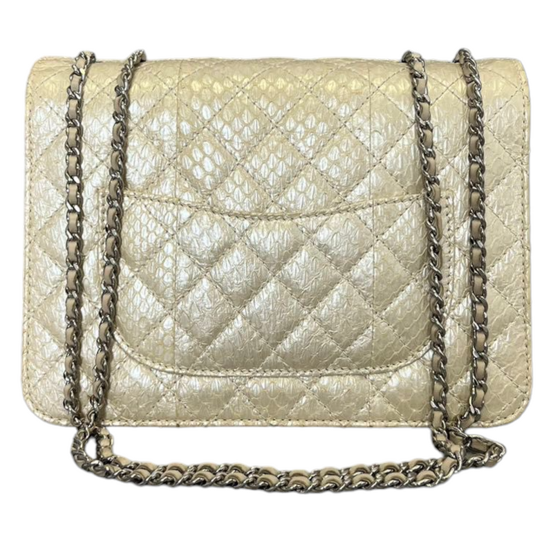 Chanel Ivory/gold Python Bag