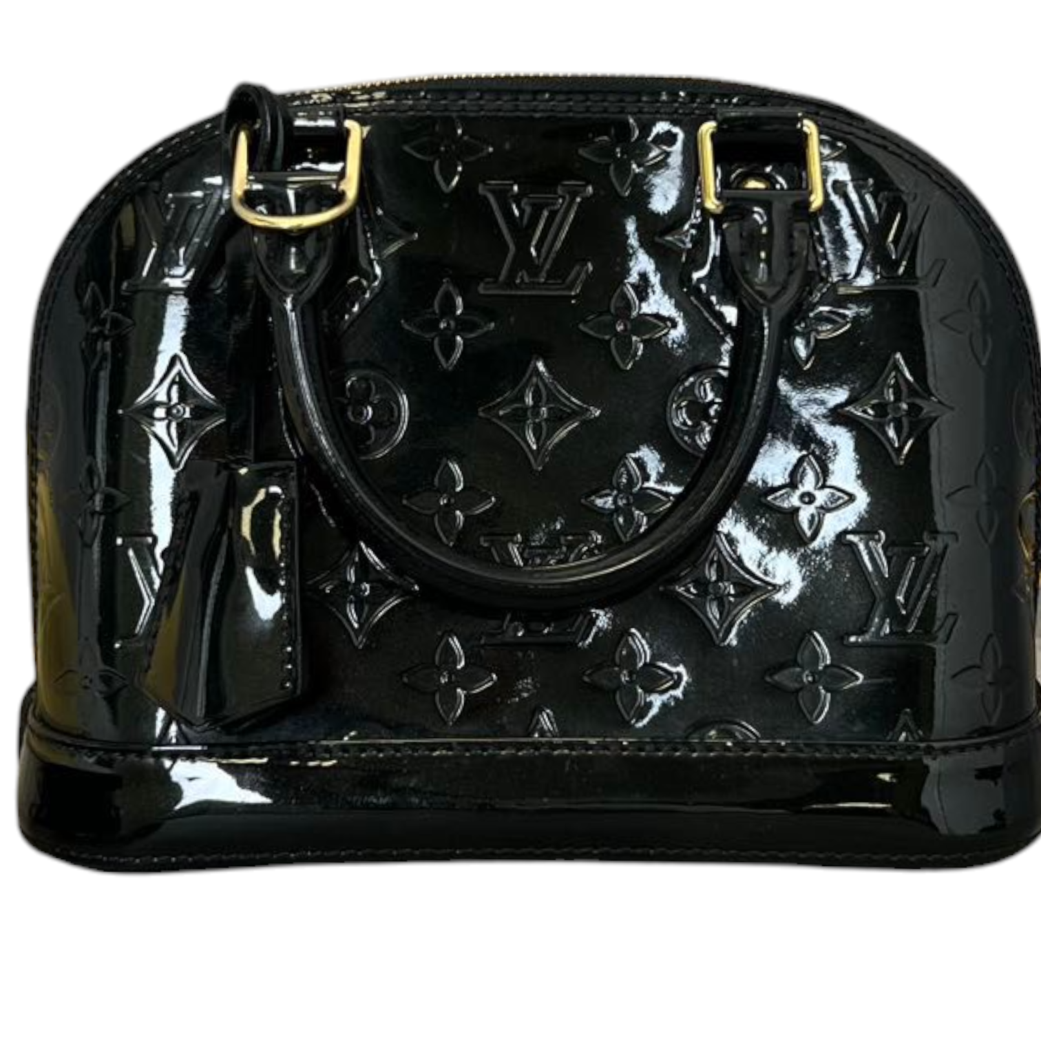 Louis Vuitton Vernis Alma BB Patent Black GHW Bag Religion