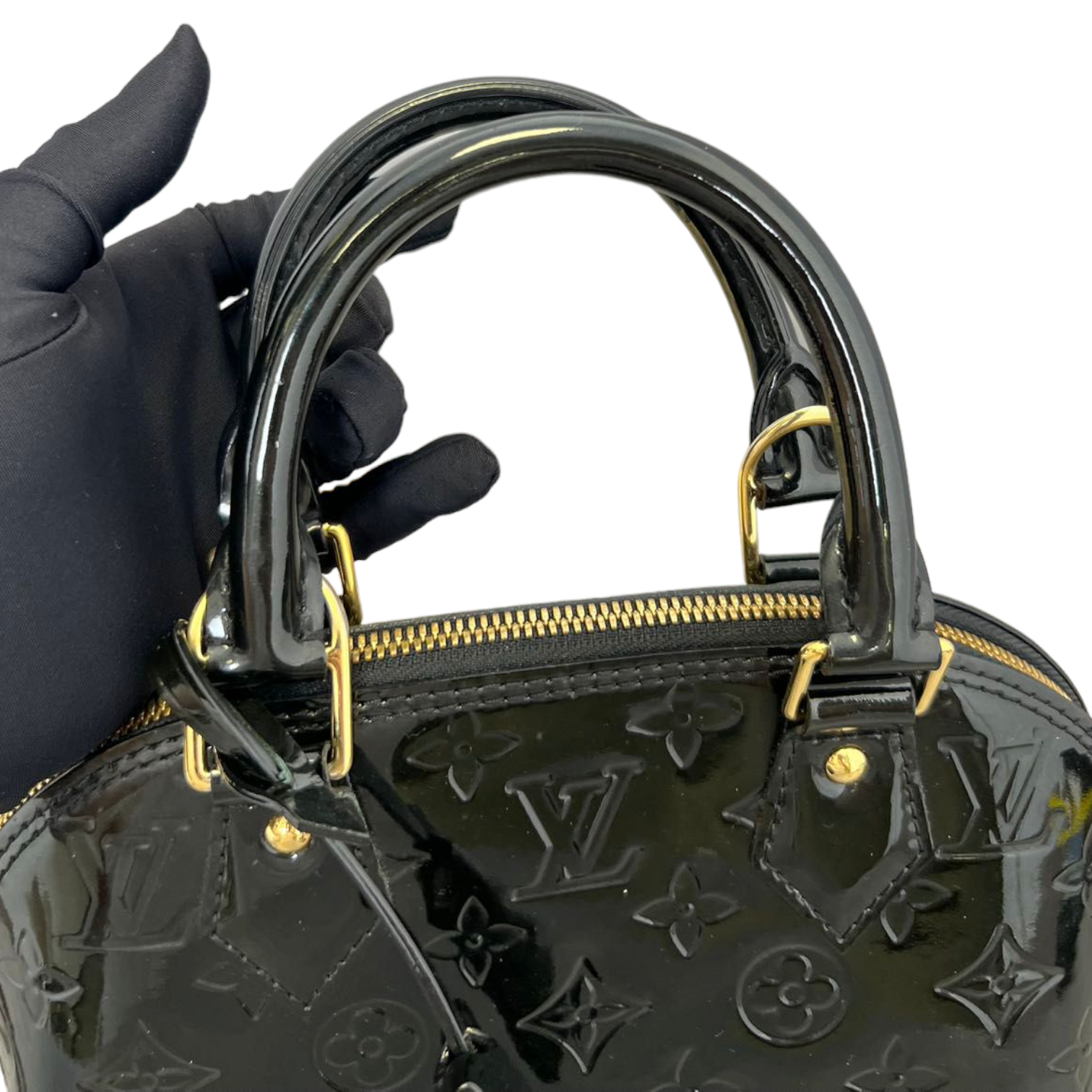 Louis vuitton alma black patent shop