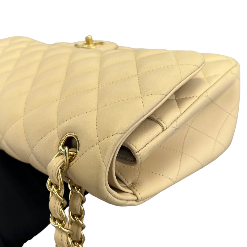 Chanel Beige Lambskin Jumbo Classic Flap Bag GHW - AGL1382 – LuxuryPromise