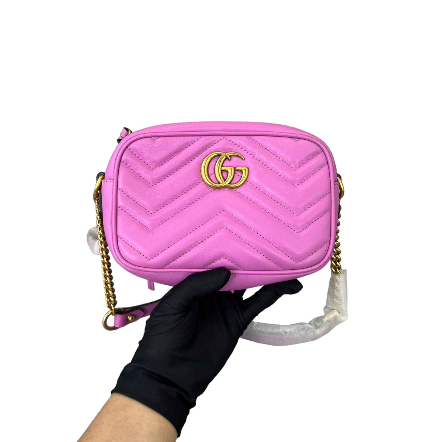 Gucci Marmont Shoulder Bag GG Small Pastel Pink in Matelasse Calfskin  Leather with Palladium-tone - US