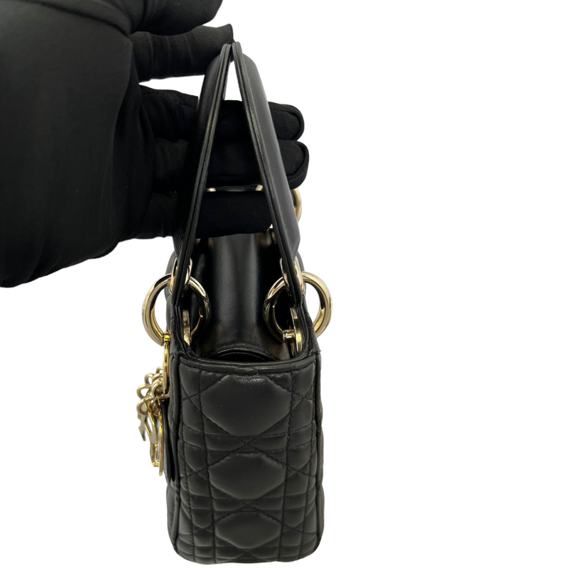 Mini Lady Dior Lambskin Cannage Black GHW