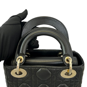 Mini Lady Dior Lambskin Cannage Black GHW