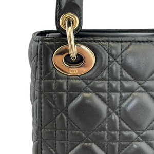 Mini Lady Dior Lambskin Cannage Black GHW