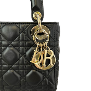 Mini Lady Dior Lambskin Cannage Black GHW