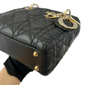 Mini Lady Dior Lambskin Cannage Black GHW