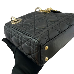 Mini Lady Dior Lambskin Cannage Black GHW