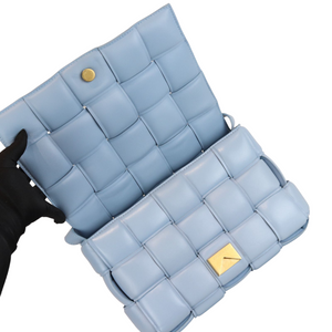 Small Padded Cassette Crossbody Bag Blue GHW