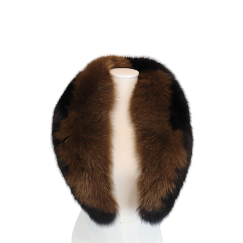 Blue Fox Fur Coat in Brown M