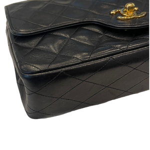 Lambskin Quilted Small Vintage Double Flap Black GHW