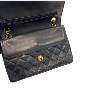 Lambskin Quilted Small Vintage Double Flap Black GHW