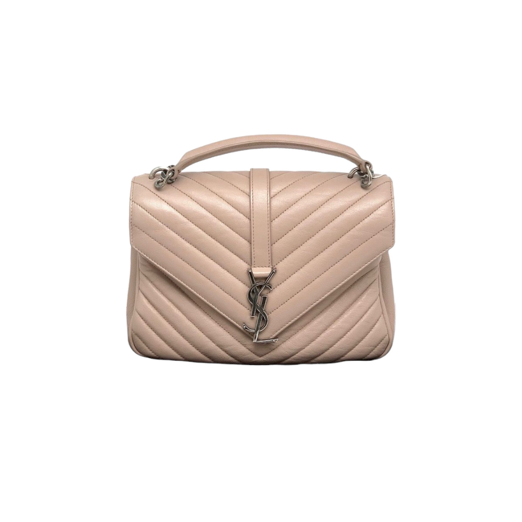 Sheepskin Matelasse Medium College Bag Taupe
