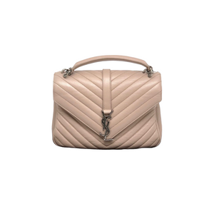 Sheepskin Matelasse Medium College Bag Taupe