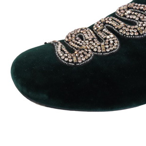 Velvet Snake Lawrence Slippers Green Size 8