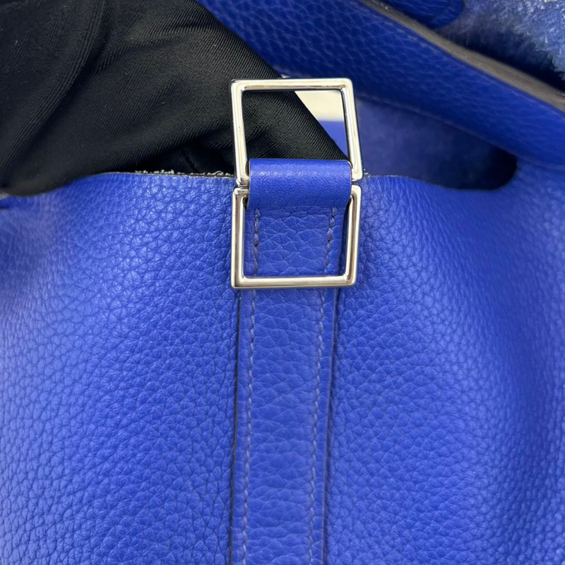 Hermes Picotin Lock bag PM Blue de presse Clemence leather Silver hardware