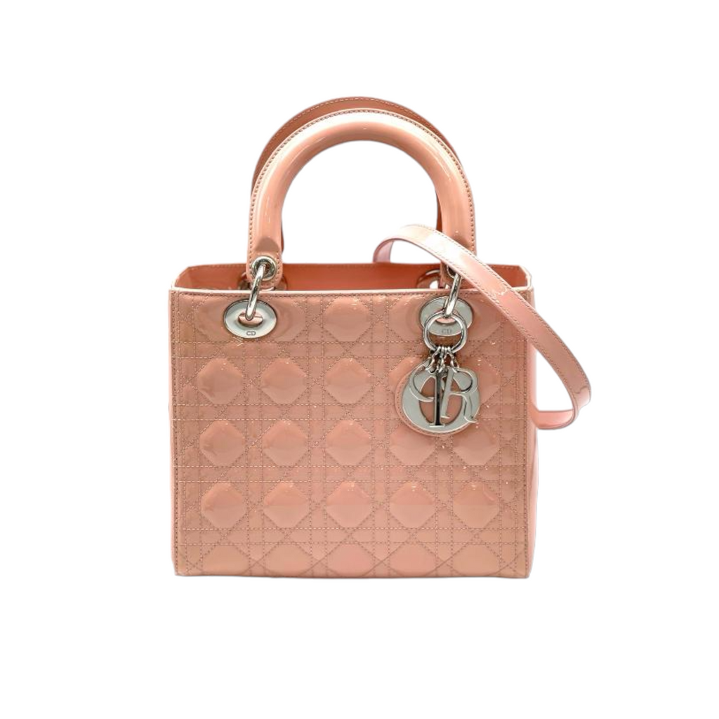 Patent Cannage Medium Lady Dior Pink SHW