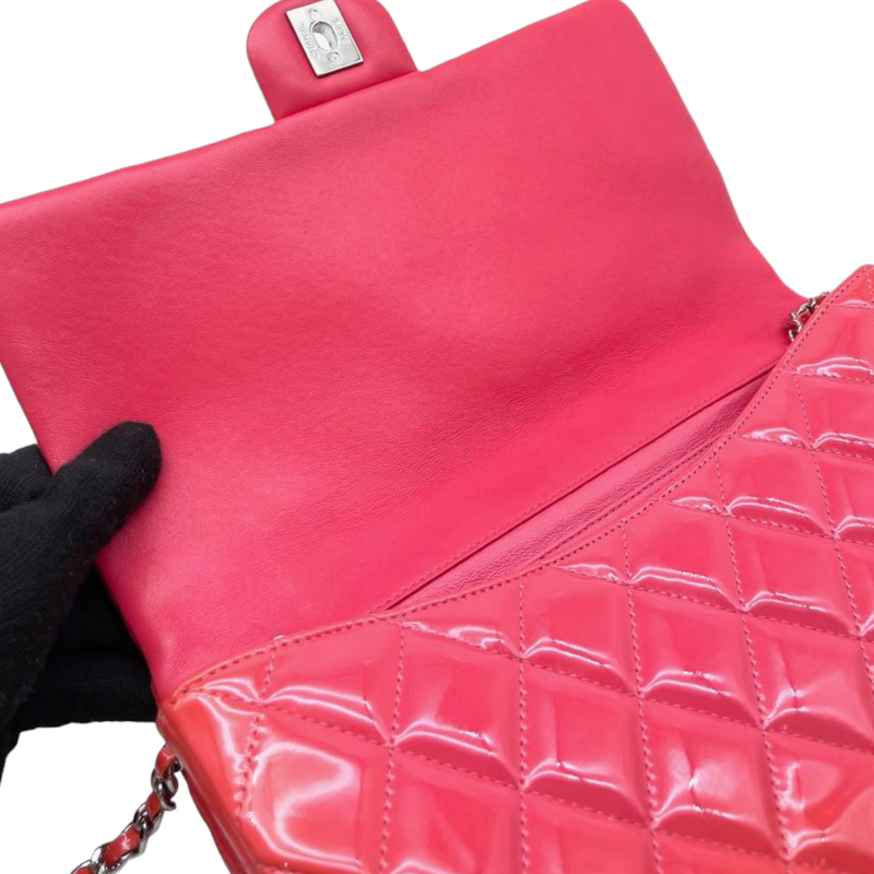 New Chanel Coral Patent Jumbo Double Flap Bag