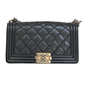 Caviar Quilted Old Medium Boy Flap Black RHW