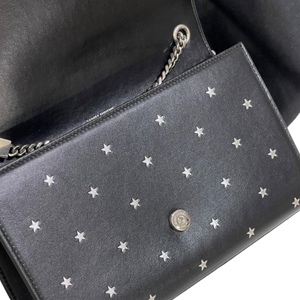 Star Studded Monogram Small Kate Satchel Black