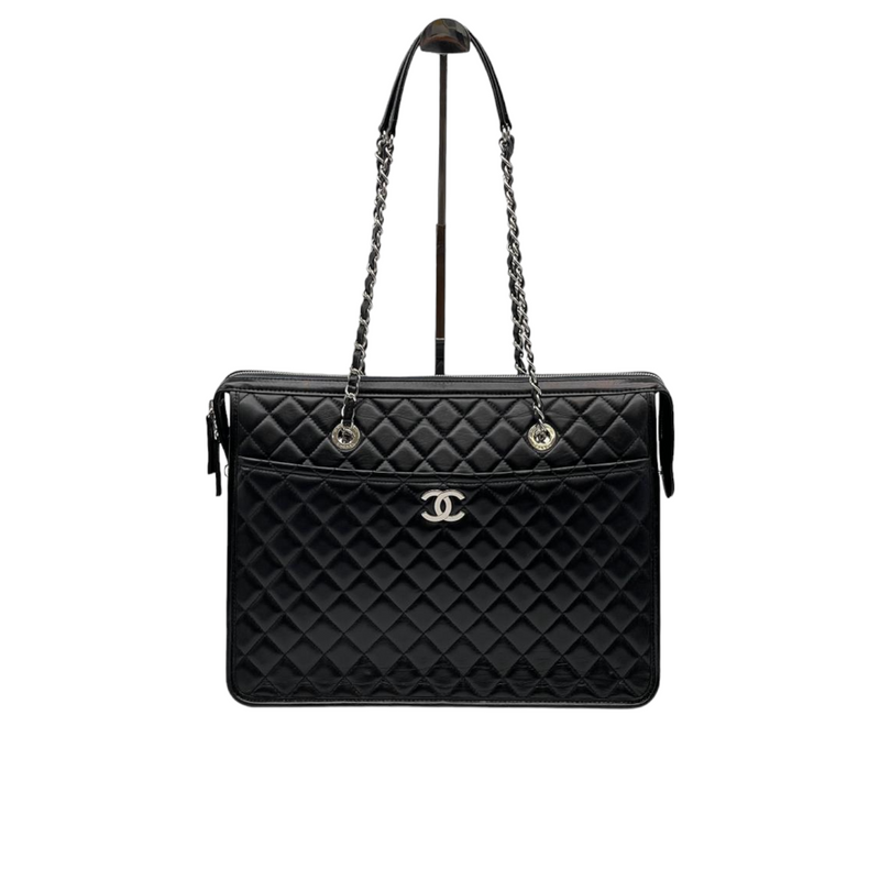 Chanel Limited Edition Silver Quilted Lambskin Data Center Print