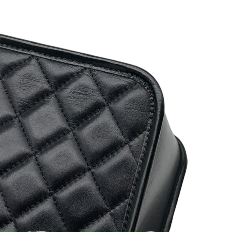 Calfskin Quilted Large Classic Shopping Tote Black SHW