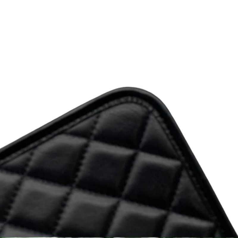 Calfskin Quilted Large Classic Shopping Tote Black SHW