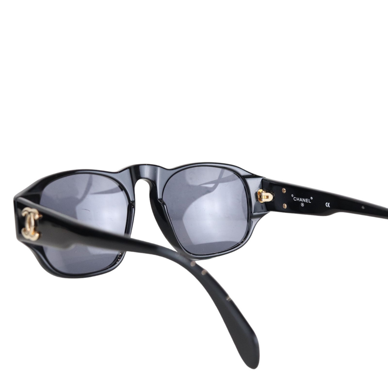 Vintage Acetate Sunglasses Black GHW