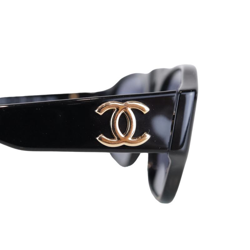 Vintage Acetate Sunglasses Black GHW