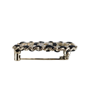 Crystal CC Brooch Black Gold GHW