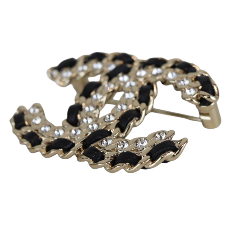 Chanel CC Shield Buckle Belt Crystal Embellished Metal and Velvet