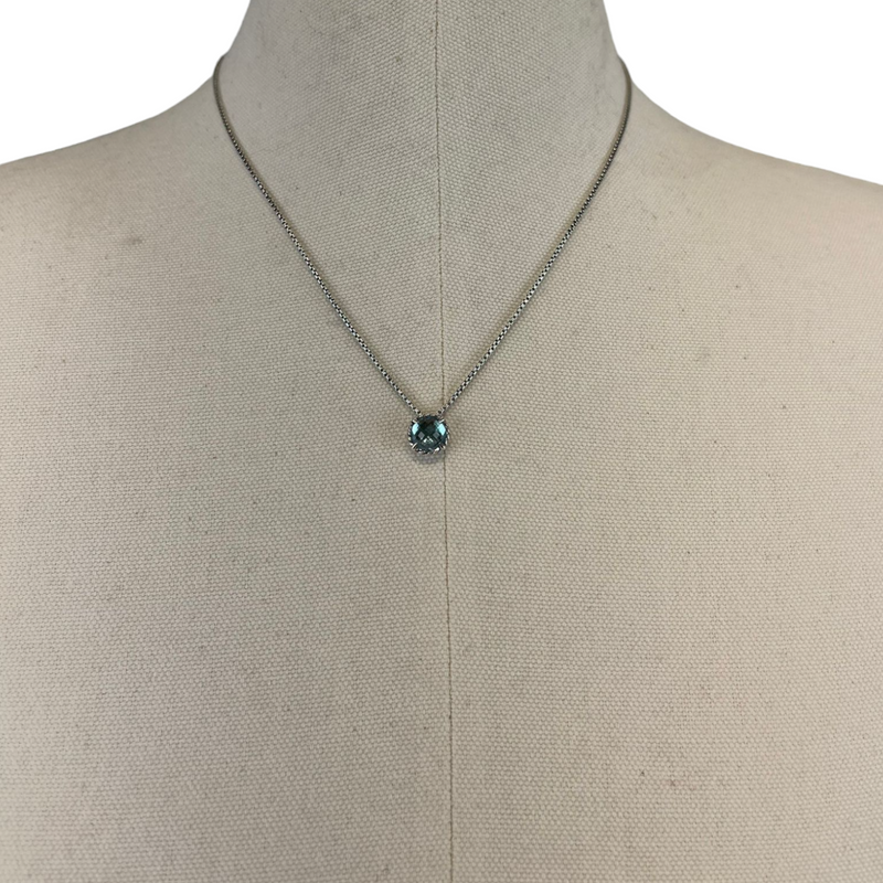 Petite Chatelaine Necklace in Sterling Silver with Blue Topaz