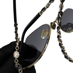 Sunglasses with Chain Gold and Black