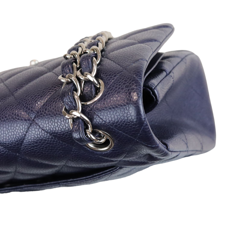 Chanel Classic Jumbo Double Flap, Dark Purple 20B Lambskin Leather, Silver  Hardware, New in Box