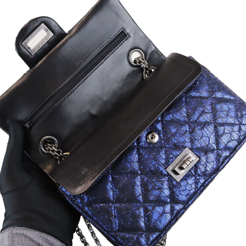 Python Quilted 2.55 Reissue 224 Mini Flap Blue RHW